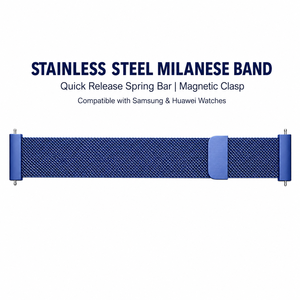 Bracelet de montre connecté<span class=keywords><strong>e</strong></span> pour Samsung <span class=keywords><strong>Huawei</strong></span> 20mm 22mm en acier inoxydable maille milanaise avec fermoir magnétique à libération rapide, bracelet sport quotidien - Product Image 2