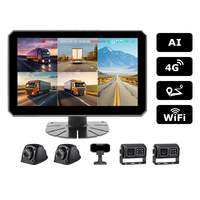Penyimpanan besar sistem keamanan Mobil AI 5CH 1080P layar sentuh Monitor DVR 4G Remote melihat GPS bawaan pelacakan untuk Bus truk