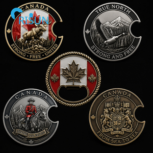 Cadeaux souvenirs de <span class=keywords><strong>voyage</strong></span> personnalisés <span class=keywords><strong>Canada</strong></span> : Aimant drapeau canadien, pièce de monnaie de collection, décapsuleur, porte-clés - Product Image 5