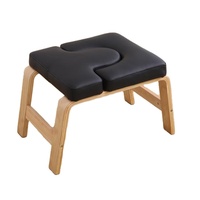 Chaise de Yoga, banc à main pour la maison et la salle de sport, tabouret d'inversion avec tapis en bois et PU
