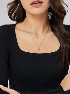 สร้อยคอจี้ทองเหลืองขนนกประดับเพชรทันสมัยขายดีสร้อยคอเชื่อมโยงทันสมัยสำหรับของขวัญครบรอบทางศาสนาในโอกาส - Product Image 3