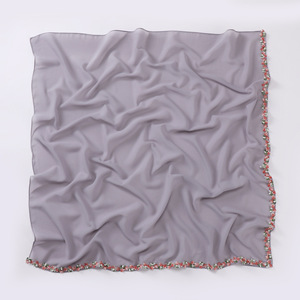 Pañuelo Hijab de Diseñador al por Mayor, Pañuelo Cuadrado Liso para Mujer Musulmana, Pañuelo Musulmán de Verano para Mujer, Velo, Vestido, Chal Indonesio, Tudung - Product Image 5