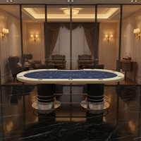 Table de poker Texas Hold'em de luxe BBY, surface imperméable, pliable, pieds en métal, table de jeu professionnelle pour la maison et les clubs, BBY-114