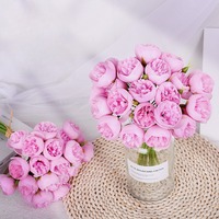 Bunga Buatan Pernikahan 27pcs Peony Kamelia Mawar Ikat Bundel Rumput Lafite Buket Pernikahan Gaya Instagram Dekorasi