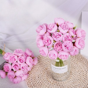Fiori Artificiali per Matrimonio, 27 Pezzi di Peonie, Camellie e Rose, Mazzi Annodati, Erba Lafite, Bouquet Nuziale Stile Instagram, Decorazione - Product Image 2