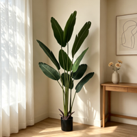 Plante artificielle en feuilles de bananier de 120 cm à 240 cm, plante verte en pot pour l'intérieur, décoration de jardin, résistante aux UV