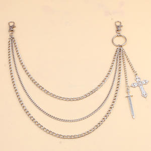 Geometric Multi Layered <b>Chain</b> <b>Cross</b> Pants <b>Chain</b> Zinc Alloy Punk Style Nightclub Body <b>Chain</b> Decorations - Product Image 3