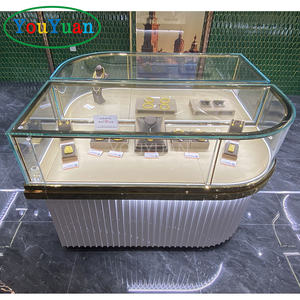 Vitrine de bijoux ronde en <span class=keywords><strong>bois</strong></span> pont coulissant présentoir de bijoux comptoir de bijoux vitrine kiosque - Product Image 4