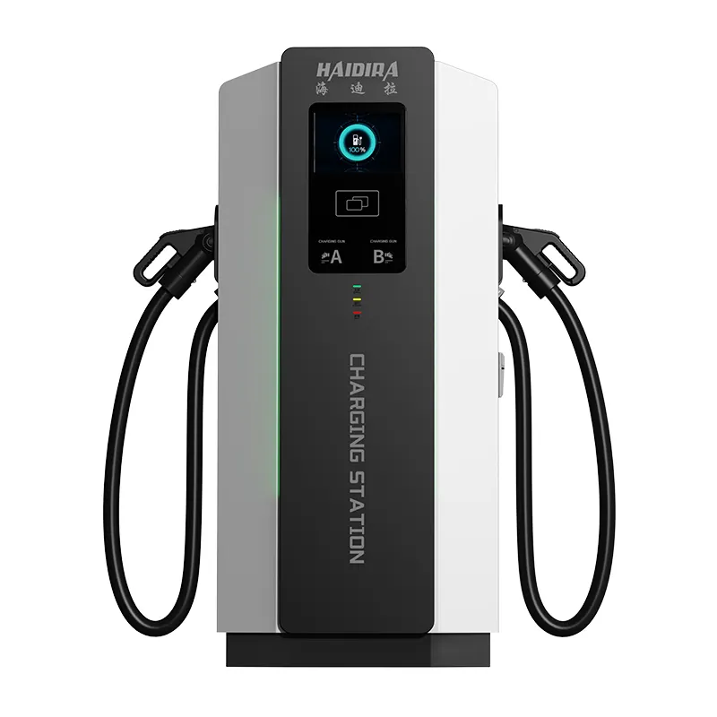 HAIDIRA Double Pistolets Niveau 3 Commercial Fast DC EV 50a Chargeur 30kw 40kw 60kw Stations de recharge montées au sol pour voitures électriques