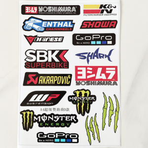Feuilles d'autocollants en vinyle PVC imperméables personnalisées, autocollants promotionnels mignons avec logo, autocollants adhésifs pour <span class=keywords><strong>moto</strong></span> - Product Image 1