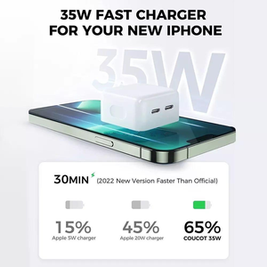 <span class=keywords><strong>Cargador</strong></span> Súper Rápido <span class=keywords><strong>de</strong></span> 35W con Doble Puerto USB C, Plegable, Tipo C, para <span class=keywords><strong>iPhone</strong></span> 17, 16, 15, iPad, Adaptador <span class=keywords><strong>de</strong></span> Corriente para Laptop - Product Image 4
