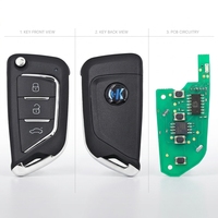 Clé intelligente universelle 3 boutons noire ABS+métal, entrée sans clé par proximité
