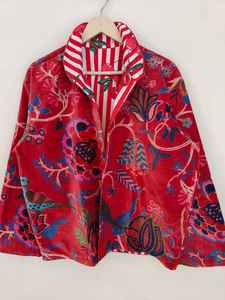 เสื้อแจ็คเก็ตบอมเบอร์ผ้ากำมะหยี่ลายป่าแบบกลับด้านได้ เป็นมิตรกับสิ่งแวดล้อม สำหรับผู้หญิง แขนยาวแบบเต็มตัว ซับในผ้าฝ้าย สำหรับฤดูหนาว - Product Image 4