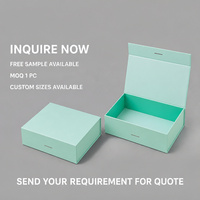 Boîte cadeau magnétique menthe pastel avec couvercle rabattable et carton recyclable, impression personnalisée pour l'emballage de produits cosmétiques en détail