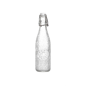 550ml naranja mandarina limón patrón en relieve texturizado Flip EZ Top Latch Super Flint botella de bebida de vidrio Jiangsu al por mayor - Product Image 3