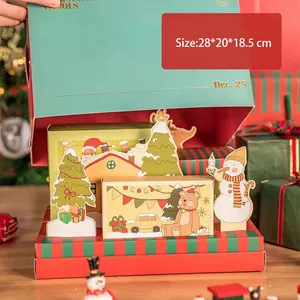 Hot bán hộp quà tặng sang trọng hộp quà tặng giáng sinh 3D Pop Up kỳ nghỉ Xmas Hộp quà tặng