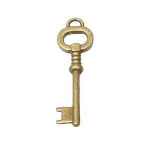 Breloque Clé Squelette en Alliage <span class=keywords><strong>de</strong></span> Zinc avec Anneau Supérieur Unique pour Marque-pages Steampunk - Product Image 2