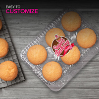 Boîtes à blister jetables en plastique à dôme élevé pour muffins 6 cavités Conteneur à dessert pour cupcakes avec couvercle