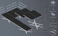 Scènes portables en aluminium X-Legs pour événements extérieurs, plateformes de scène robustes, équipement de scène, à vendre