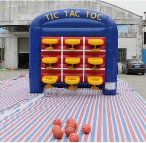Jeu gonflable <span class=keywords><strong>TIC</strong></span> TAC <span class=keywords><strong>TOC</strong></span> avec 9 ballons de basket pour enfants et <span class=keywords><strong>adultes</strong></span> pour les jeux de carnaval en plein air ou le travail d'équipe - Product Image 2