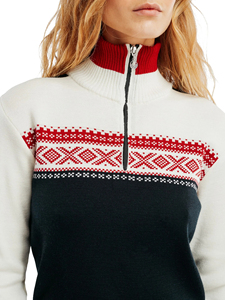 Custom FNJIA OEM ODM Women Sweater Intarsia Pattern Zip up Knit <strong>Jumper</strong> Winter Knitwear Ugly Christmas Jacquard Knitted Sweater - Product Image 5