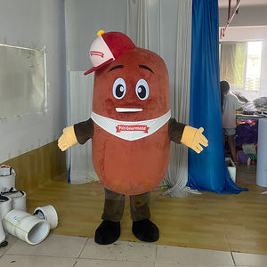 Costume de mascotte personnalisé en forme de grain de café, taille XL, pour festival culinaire et promotion de marque - Product Image 1