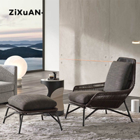 Chaise en rotin moderne de loisirs en plein air ensemble de trois pièces pour patio pour villa, cour, jardin et salle de soleil