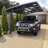 Moderne Luxe Pliable Double Extérieur En Alliage D'aluminium Polycarbonate Carport Garage Voiture Parking Hangar Étanche Jardin Nature