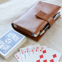 Étui de jeu de cartes de voyage pour 2 jeux, porte-cartes en cuir personnalisé, pochette pour cartes de poker en PU