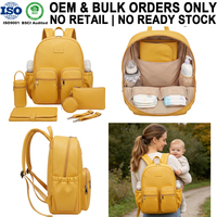 Sac à dos à langer en similicuir OEM d'usine avec mini pochette amovible, matelas à langer et attaches pour poussette pour maman et papa, usage quotidien