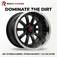 Velg Forged Reach 17 Inch Matte Black Silver Lip 8x170 6061 T6 untuk Ford Super Duty