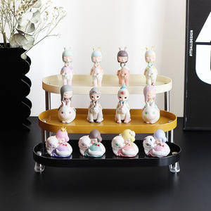 Étagère <span class=keywords><strong>de</strong></span> <span class=keywords><strong>rangement</strong></span> pliable ovale à trois niveaux <span class=keywords><strong>de</strong></span> style nordique en plastique, présentoir pour figurines <span class=keywords><strong>de</strong></span> <span class=keywords><strong>jeux</strong></span> d'anime, étagère <span class=keywords><strong>de</strong></span> <span class=keywords><strong>rangement</strong></span> multi-niveaux sur pied - Product Image 2