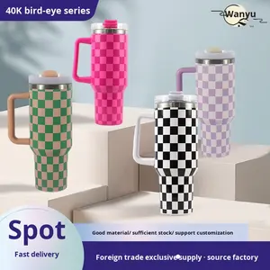 2025 nouveau gros 40oz 304 acier inoxydable isolé sous vide Thermos gobelet mignon dessin animé conception poignée paille Portable - Product Image 4