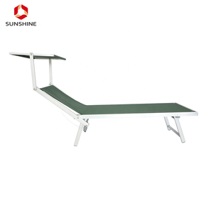 الألومنيوم للطي شاطئ الشمس سرير صالة الشاطئ كرسي للشاطئ مع سقف - Product Image 2