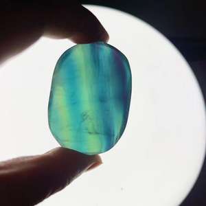 1PC de haute qualité arc-en-ciel Fluorite palmier coloré rayé Fluorite cristal Plam pour décoration métal artisanat/Jordan 4 - Product Image 5