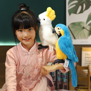 Grensoverschrijdende Simulatie Vogel Ara Pop Pluche Speelgoed Ornamenten Pop Kinderdag Verjaardagscadeau - Product Image 4