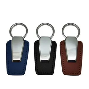 Factory Price Manufacturer Supplier Custom Blank Metal Branded Luxury Engraved Elegant Keyring Personalized Leather Keychain