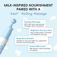 Crème pour les yeux LAIKOU Vegan Rice Ferment Filtrate Niacinamide 15g 360 Roller Hydratante Anti-rides Anti-poches Cernes