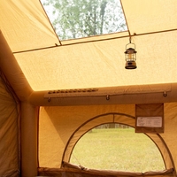 Tente de camping gonflable monocouche en tissu coton 6.3+7.2, imperméable quatre saisons, à montage rapide, avec auvent d'extension
