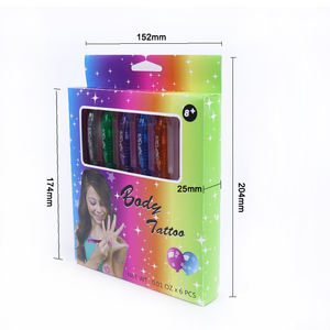 Stylo à <span class=keywords><strong>encre</strong></span> gel pour tatouage holographique bleu à paillettes, 6 couleurs, sûr pour la peau, <span class=keywords><strong>dessin</strong></span> d'<span class=keywords><strong>animaux</strong></span>, stylo en plastique pour le bureau et l'école, vente chaude - Product Image 6