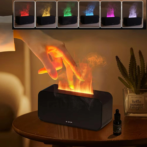 Diffuseur d'arômes d'ambiance, humidificateur d'huiles essentielles, mini diffuseur de parfum automatique <span class=keywords><strong>à</strong></span> effet flamme pour la maison avec lumière LED - Product Image 1