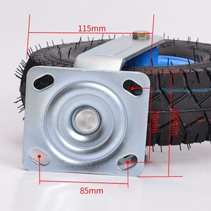 <span class=keywords><strong>Roue</strong></span> pneumatique <span class=keywords><strong>gonflable</strong></span> de 10 pouces (<span class=keywords><strong>260</strong></span> mm), roues pivotantes, chariot à roulettes industriel avec plaque / frein - Product Image 4