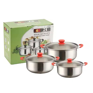 High Quality Stainless Steel Cookware Sets 6pcs Soup Pot Cookware Sets - Product Image 2