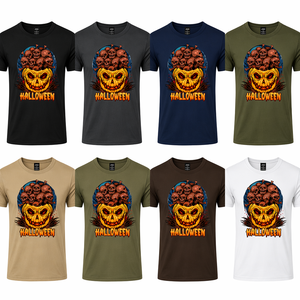 JNEI <strong>Halloween</strong> Pumpkin Face Graphic <strong>T</strong> <strong>Shirt</strong> for Men Quick Dry Breathable Casual Top for Daily Wear - Product Image 1
