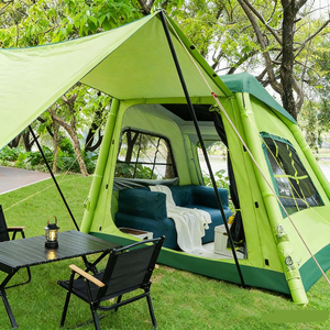 Tente gonflable avec auvent, plafond haut carré, colonne d'<span class=keywords><strong>air</strong></span> de 10 cm d'épaisseur, tente de camping familiale, OEM/ODM, certifiée ISO9001 - Product Image 2