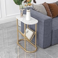 Table basse moderne de luxe léger en marbre avec structure en fer, design durable, garantie 5 ans, meuble de salon, table d'appoint de canapé