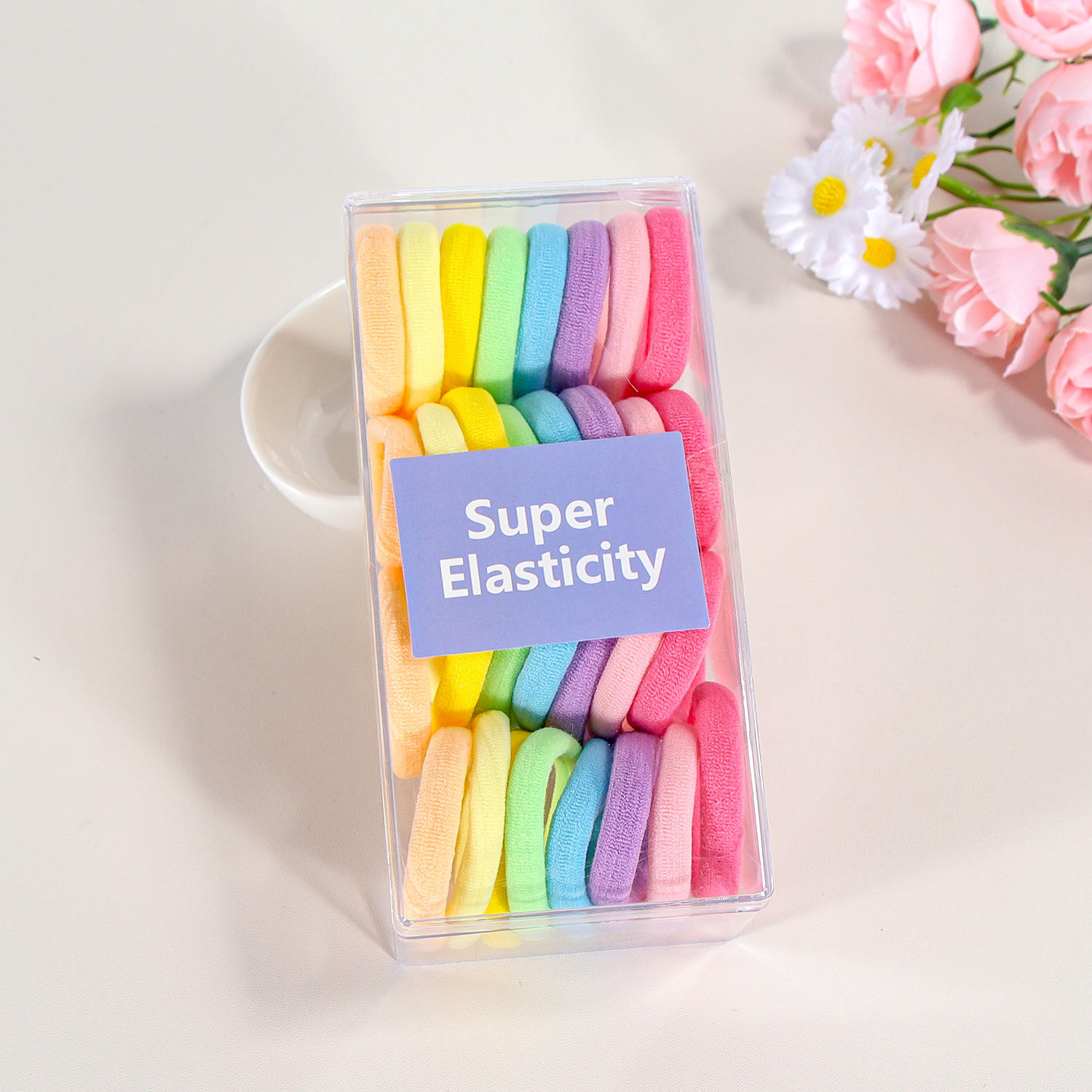 3 dark rainbow hair ties 1 box (32 pieces)