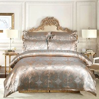Parure de lit de luxe en polyester 2/3 pièces, ensemble de literie en satin pour lit Queen/King, housse de couette, draps et taies d'oreiller