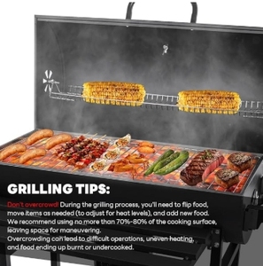 Barbecue <span class=keywords><strong>vertical</strong></span> 3-en-1 au charbon de bois populaire - Sans fumée, en fonte avec <span class=keywords><strong>brochettes</strong></span> automatiques pour les fêtes de jardin - Product Image 4