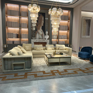 Trapuntato a forma di l divano turchia mobili di lusso classico soggiorno villa divani da tacchino per la casa di lusso in pelle di alta qualità - Product Image 1
